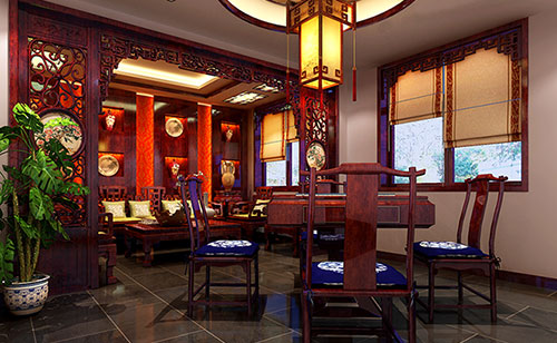 越西古典中式风格茶楼包间设计装修效果图